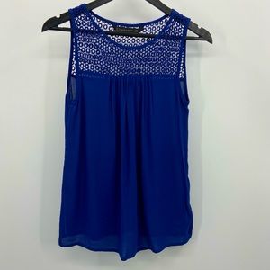 Zara Basic Sleeveless Blue Top - Size: XS